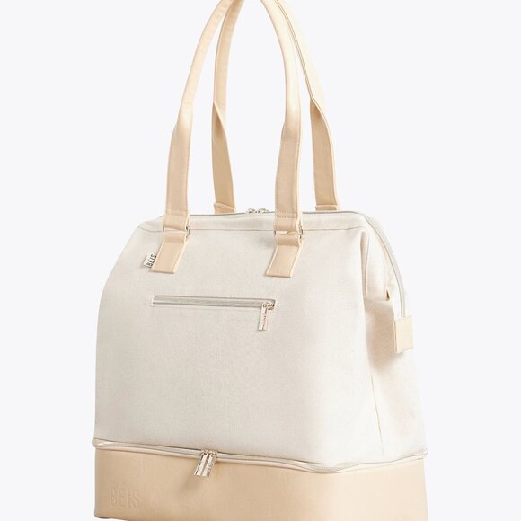 NEW BEIS The Mini Weekend Bag in Beige TRAVEL CARRY ON - Picture 2 of 7